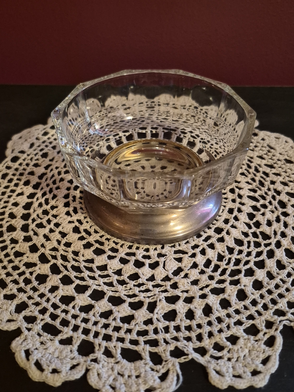 Vintage Godinger Glass Dish with Silver Base